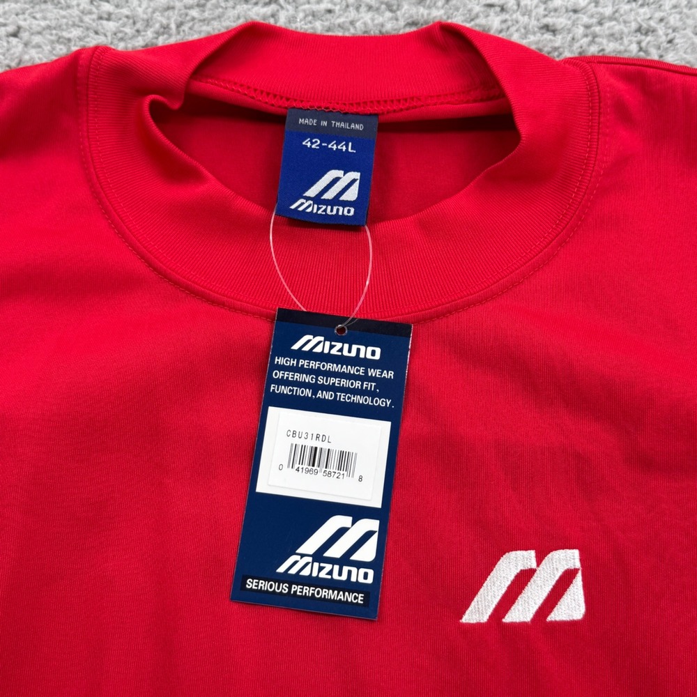 Mizuno Red High Performance Athletic T-Shirt Men's Size 42-44L‎
